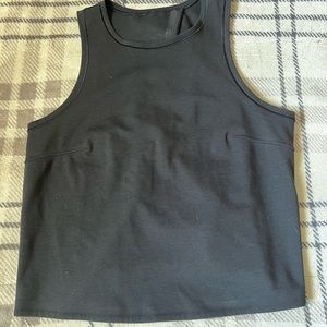 Lululemon black crop open back tank sz 6